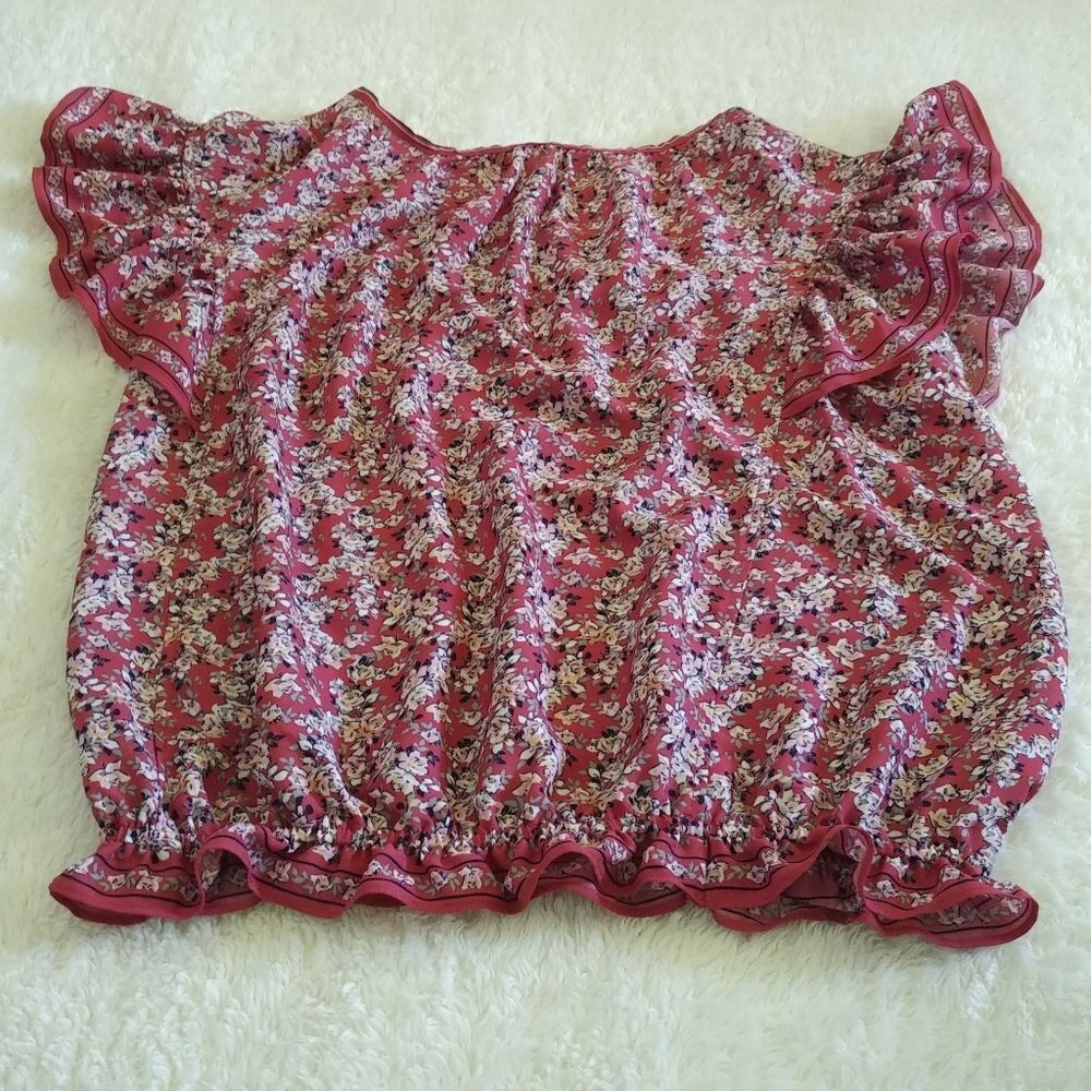 Max Studio Flutter🦋 Sleeve Peasant Blouse - NWT - Picture 12 of 14